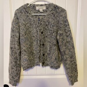 Grey Part-Woolen Cardigan